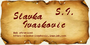 Slavka Ivašković vizit kartica